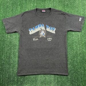 Vintage NHL Tampa Bay Lightning T-Shirt Men's L Striped Black Single Stitch 90s
